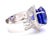 Art Deco 15.50 Carat Round Tanzanite & 1.50 Carat Diamond Double Halo 14k White Gold Ring, Size 6.5 For Sale - Image 3 of 10