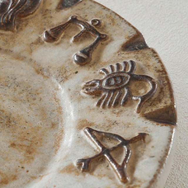 Gold Belgian Zodiac Studio Pottery Dish from Armogrès, 1960s For Sale - Image 8 of 10
