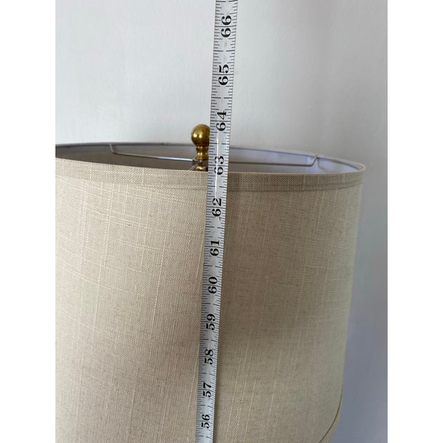 Vintage Italian Wood Architectural Column Floor Lamp With Brass Finial For Sale - Image 10 of 11
