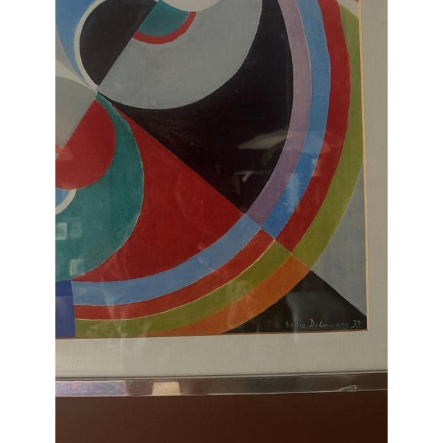 Black After Sonia Delaunay, Rythme Couleur No. 1076, Paper and Silver For Sale - Image 8 of 9