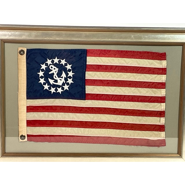 Early 20th Century Framed Nautical Flag of a Yacht Ensign For Sale - Image 5 of 9