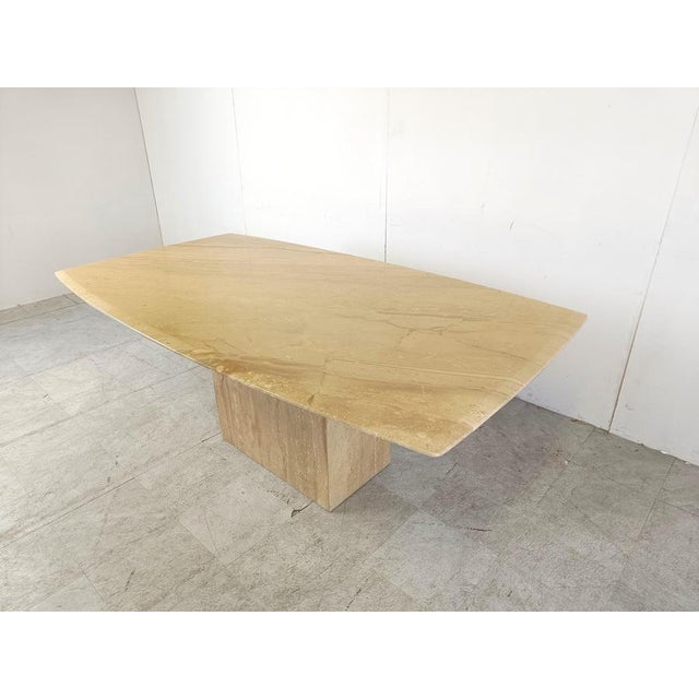 Stone Vintage Travertine Dining Table, 1970s For Sale - Image 7 of 11