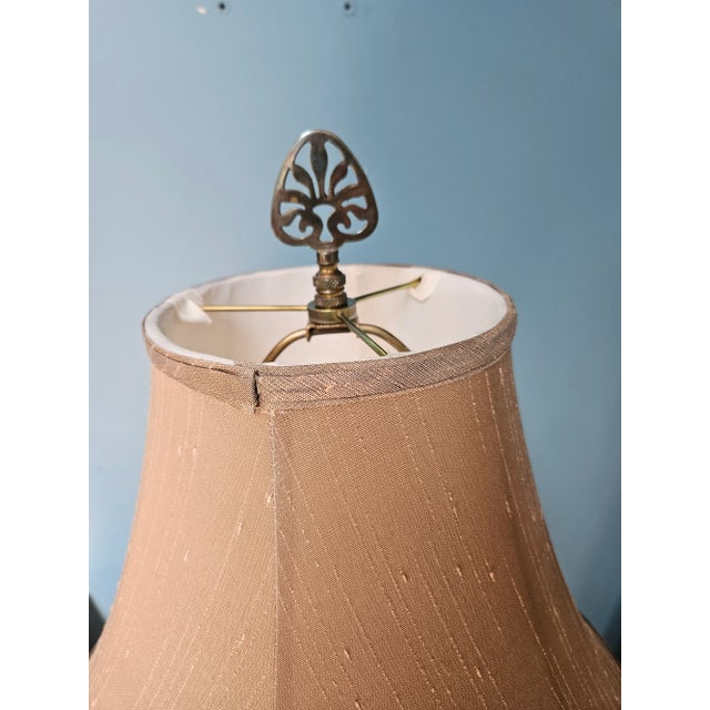 Metal Vintage Brass Candlestick Lamp For Sale - Image 7 of 7