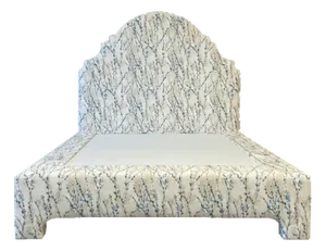 Harlequin Salice Marine on King Bed With Upholstered Legs