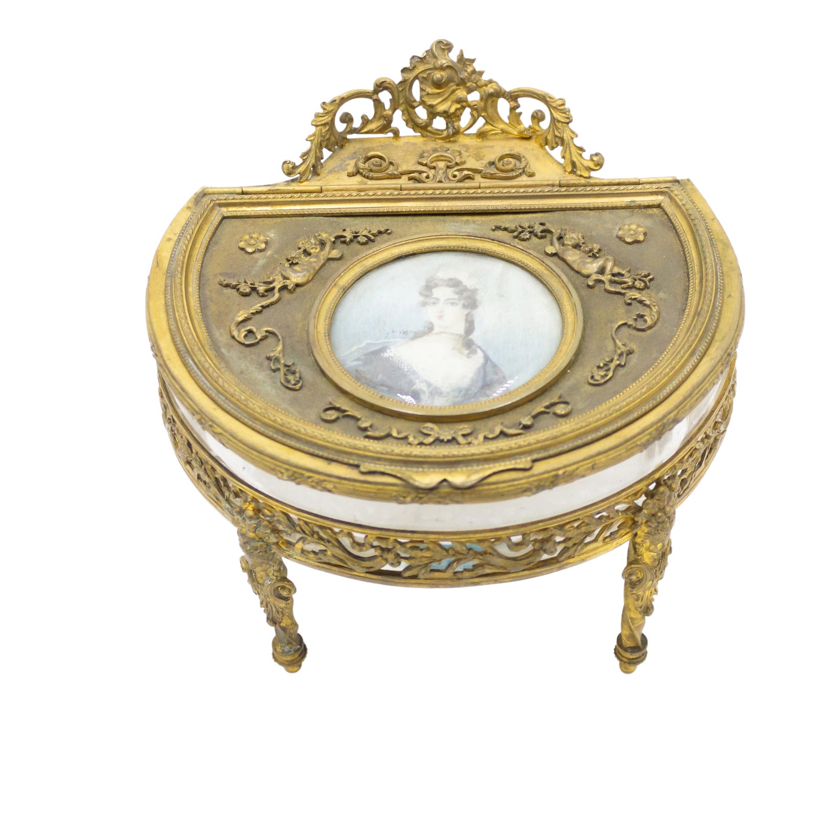 French Victorian Bronze Portrait Box | Chairish