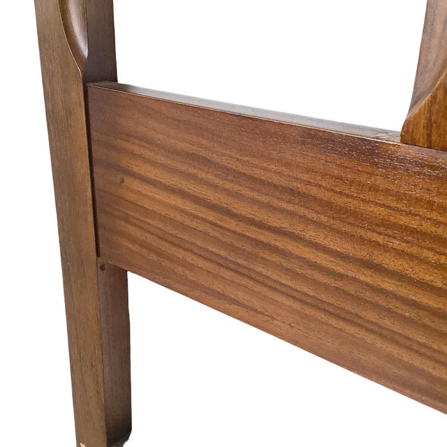 Brown Mid-Century Modern Walnut Headboard, Full/Queen, Sculptural Cutouts For Sale - Image 8 of 12