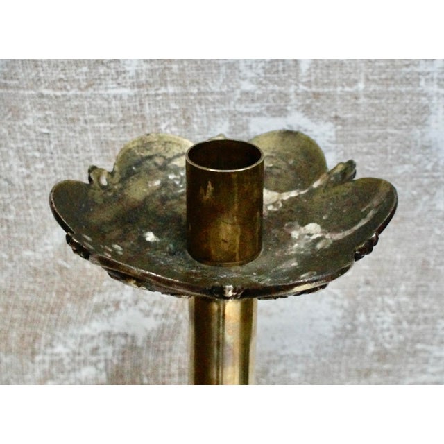 Victorian Brass Altar Candlestick, 1880s For Sale - Image 11 of 12