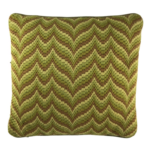 1970s Vintage Needlepoint Pillow Chairish