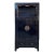 Chinese Distressed Black Lacquer Open Shelf Storage Wardrobe Cabinet For Sale
