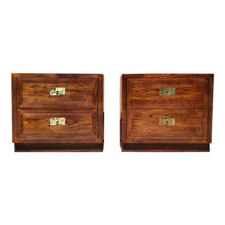 1970s Vintage Henredon Scene One Campaign Style Nightstands - a Pair For Sale
