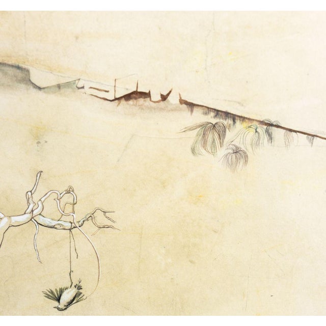 2000 - 2009 Denis Polge Surrealist Composition Watercolor For Sale - Image 5 of 9