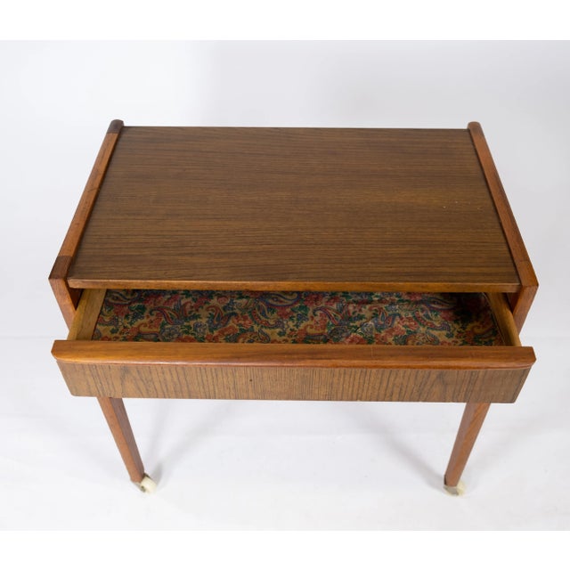 1960s Small Danish Side Table with Drawer in Teak, 1960s For Sale - Image 5 of 10