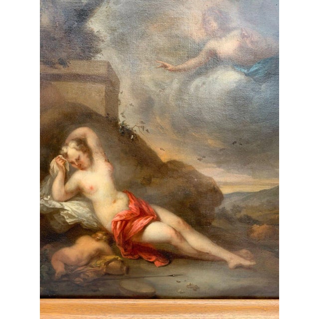 17th Century Antique Original Oil Painting on Canvas Goddess and Cherub, Framed For Sale In Jacksonville, FL - Image 6 of 17
