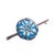 Shaded turquoise and pale sky-blue vitreous enamel fills the stylized Tudor rose plaque of this silver bar brooch. The...