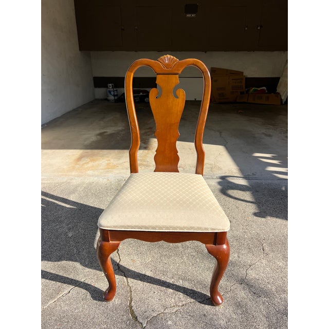 Set of 8 Vintage Mahogany Queen Anne Dining Chairs For Sale - Image 10 of 12