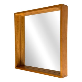 Vintage Oak Mirror, 1970s For Sale