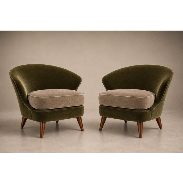 Pair of “Concha” Armchairs in Two-Tone Mohair by Joaquim Tenreiro, Brazil, 1960s For Sale - Image 12 of 18