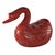 Vintage Red Cinnabar Duck Goose Swan Figure Lidded Box Lacquered For Sale - Image 4 of 9