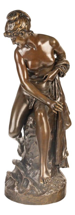 Léon Pilet, Figurative Sculpture with Brown Patina, 19th Century, Bronze