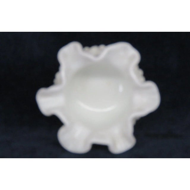 Fenton Hobnail White Milk Glass Ruffle Rim Small Vase For Sale In Miami - Image 6 of 10