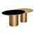 79" Irregular Shape Modern Brass Dining Table With Glass Top For Sale