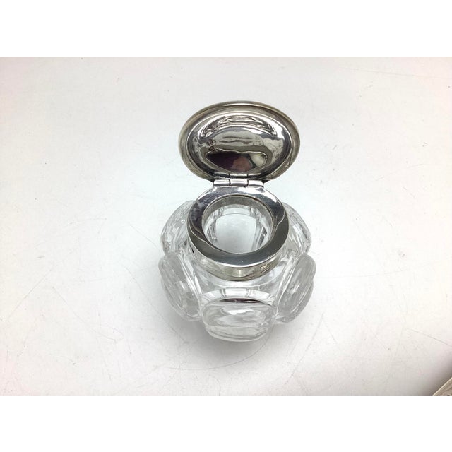 Charles Boyton English Sterling Inkwell on Tray For Sale - Image 9 of 11