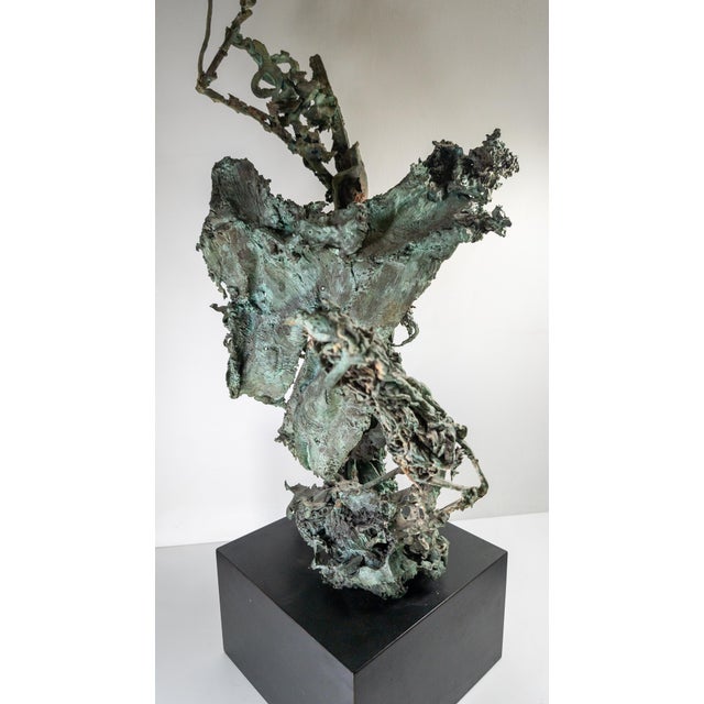 Mid-Century Modernist Abstract Brutalist Verdigris Copper Sculpture Mold of Ant Hill Colony For Sale - Image 14 of 16