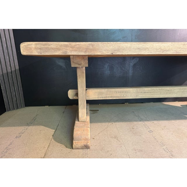 French Bleaching Oak Farmhouse Dining Table, 1925 For Sale - Image 18 of 18