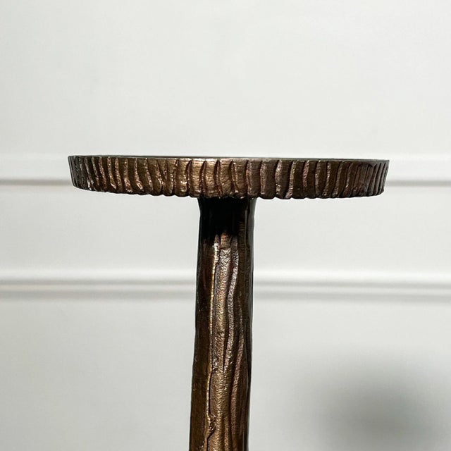 Mid 20th Century 20th Century Bronze Faux Bois Candlesticks in the style of Maison Bagues - A Pair For Sale - Image 5 of 5