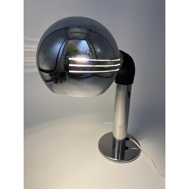 Space-Age Italian Table Lamp in Chrome-Plated, 1970s For Sale - Image 4 of 13