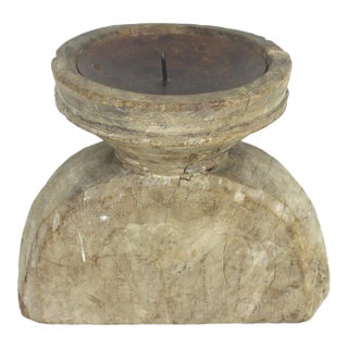 Vintage Wood and Metal Candleholder Seed Sorter For Sale
