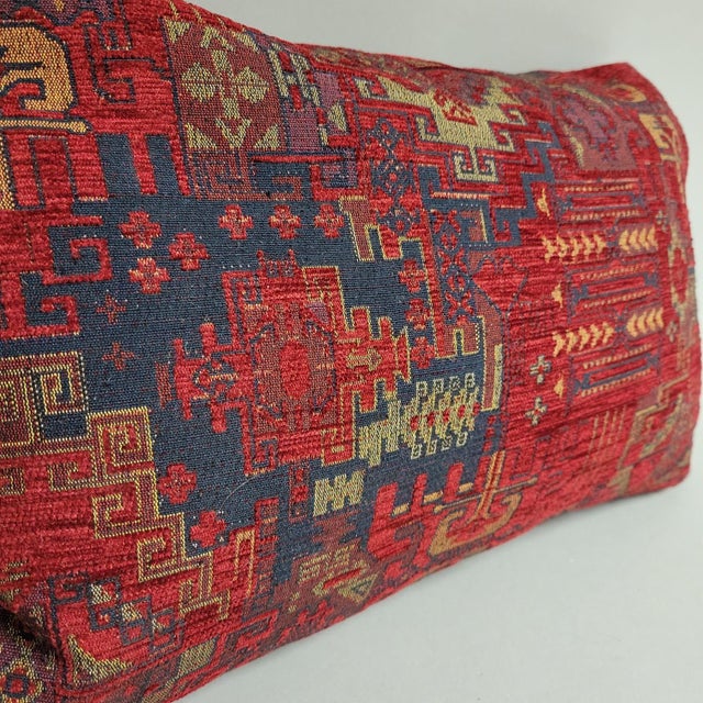 Add a touch of global warmth and texture to your space with this pair of kilim-style lumbar pillows. Crafted from a...