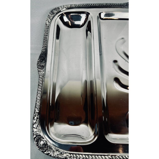 Metal Well & Tree Silver Plated Rectangular Serving Tray by Sheridan Silver Company For Sale - Image 7 of 11