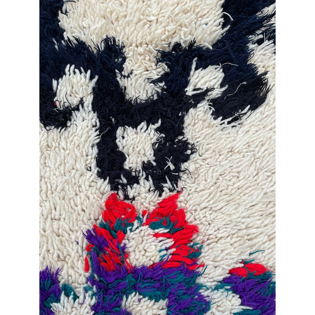 Moroccan Artist 1980s Antique Genuine Berber Wool Rug, 1980's For Sale - Image 4 of 12