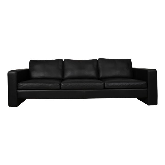 Conseta 3-Seater Sofa in Black Leather from Cor For Sale