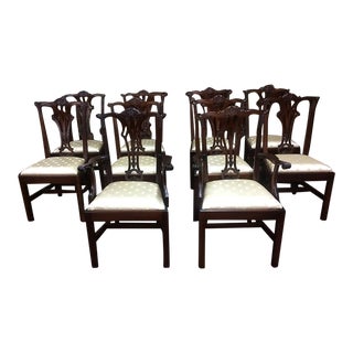 Vintage Dining Chairs, Chippendale Dining Chairs, Set of Ten Chairs For Sale