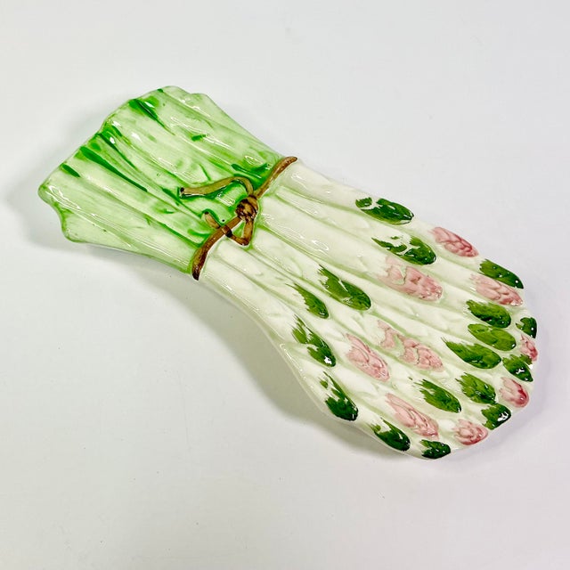 Asparagus 1980s Vintage Hollywood Regency Boho Chic Asparagus Spoon Rest. For Sale - Image 8 of 11