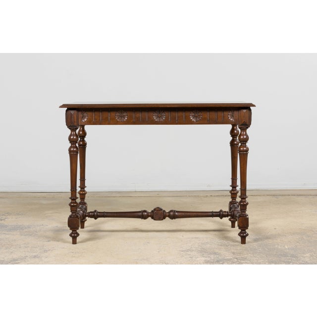 French French Louis XIII Style Walnut Writing Table, Provence, Early 20th Century For Sale - Image 3 of 15