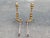 Metal Vintage Heavy Brass Beehive Style Andirons - A Pair For Sale - Image 7 of 7