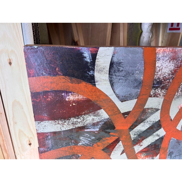 William Finlayson Jr. Original Mixed Media Painting on Panel “Burnt Orange Ribbons” 2020 For Sale In West Palm - Image 6 of 6