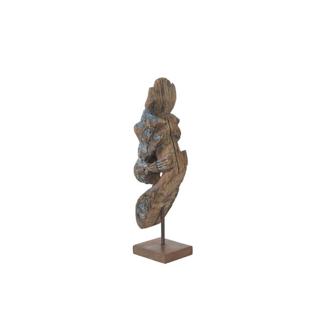 Antique Indian Carved Teakwood Horse Head Corbel featuring a stylized horse motif, traditionally used as an architectural...