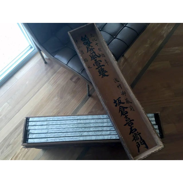 Antique Japanese Folding Screens - Pair For Sale - Image 10 of 11