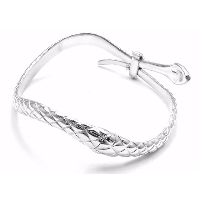 Chopard Tom Ford 18k White Gold Diamond Snake Bangle Bracelet For Sale - Image 4 of 11