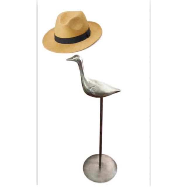 Mid-Century Modern Mid-Century Chrome Crane Figurine Statue or Hat Stand 18" High For Sale - Image 3 of 13