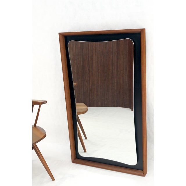 Mid-Century Modern Large Oiled Walnut Frame Mid-Century Modern Wall Mirror Mint For Sale - Image 3 of 13