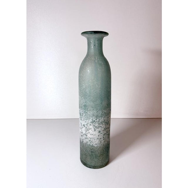 Teal Scavo Glass Bottle Vase attributed to Gino Cenedese, Italy, 1970s For Sale - Image 15 of 15