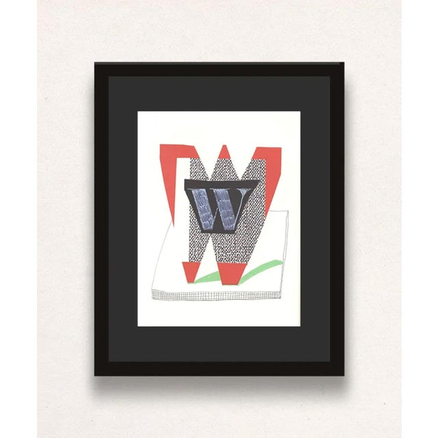 David Hockney, W from Hockneys Alphabet, Lithograph, Framed For Sale - Image 4 of 4