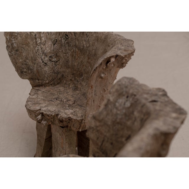 Vintage Sculptural Burlwood Side Chairs, 1970s, Set of 2 For Sale - Image 9 of 16