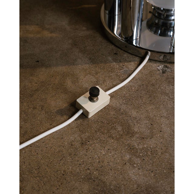 Chrome 1970s Italian Waterfall Murano Floor Lamp For Sale - Image 8 of 8