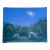Late 20th Century Folk Art Nocturne Oil Landscape Painting With Horses For Sale